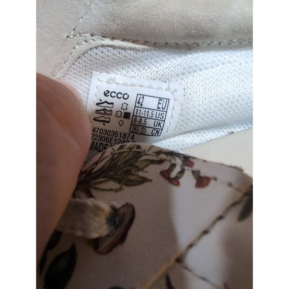 Ecco Kristjana Williams Floral White Leather Womens Sneakers 42 EU / 11-11.5 US - Picture 12 of 13